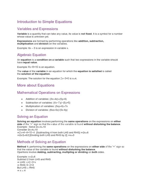 Image result for Basic Simple Equation