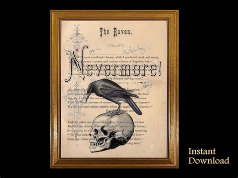 Edgar Allan Poe Poster, The Raven Poem Poster, Gothic Poster Geschenk ...