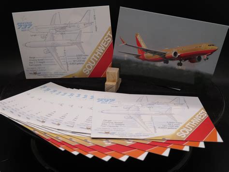 Southwest Airlines 737 Max 8 Set of 25 Airplane Trading Cards - 2.5"x 3 ...