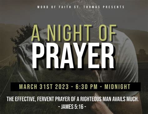 A Night of Prayer - Friday, March 31, 2023 at 6:30 p.m., Word of Faith ...