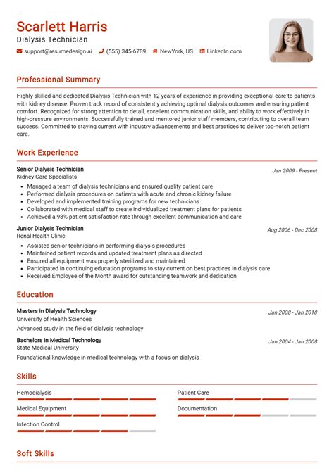 25+ Resume Skills to Use on Your Dialysis Technician Resume in 2025 - ResumeDesign.ai