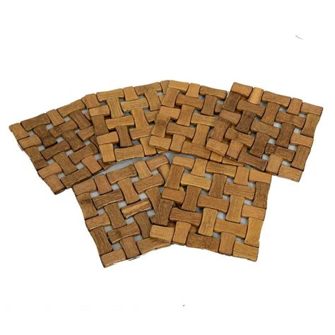 Buy Kuber Industries Bamboo 6 Piece Heat Pad Set - Wooden Online at Low ...