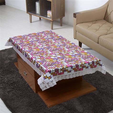 Buy SUPERMACY Square Printed Dining Table Cover Multi Color with White ...
