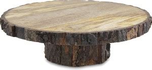 Homesake 12 Inch Round Wooden Slab Cake and Dessert Pedestal Display ...