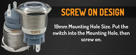 Electronic Spices 12 mm 12-24V Ring Light Self Locking Push Button ...