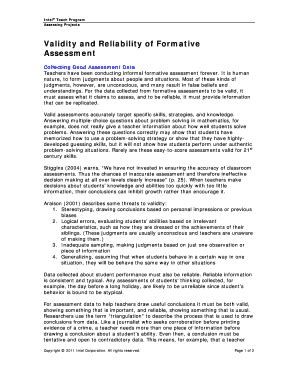 Image result for Reliability Validity Formative Assessment