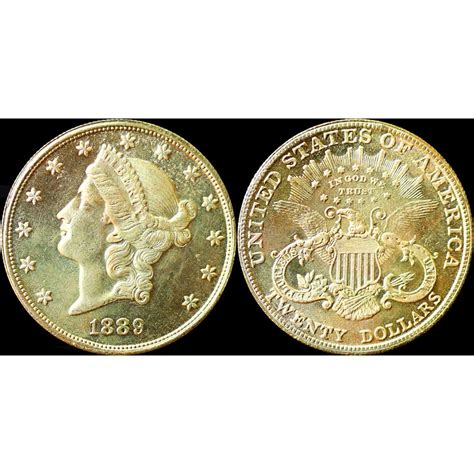 1889 Twenty Dollar Liberty Gold Double Eagle Gold Plated Coin ...