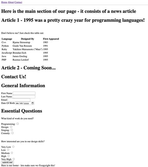 Image result for HTML Forms and Tables