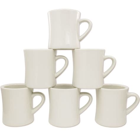 Buy COLETTIOff White Coffee Mugs Set Of 6 – Diner Coffee Mug 11 oz ...