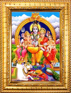 Hawai Shiva Parivar Designer Golden Wall Hanging Wood Photo Frame (8 ...