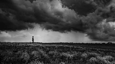 Download wallpaper 1920x1080 loneliness, alone, sad, bw, vast full hd ...
