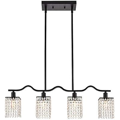 Buy HOGBU Modern Crystal Chandelier 4-Light Kitchen Island Light ...