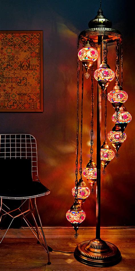 Mosaic Floor Lamp Turkish Lamp 9 Globe Mosaic Lamp Turkish - Etsy ...