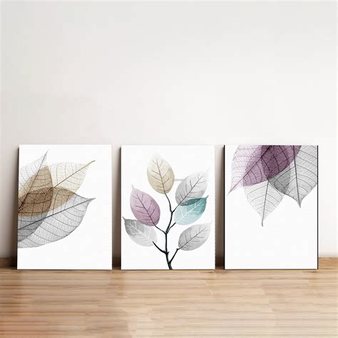 Shades of Leaves - Minimalist Canvas Wall Art Painting Prints & Artwork ...