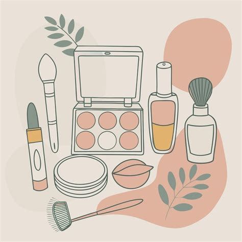 A drawing of a box of cosmetics and cosmetics | Premium AI-generated vector