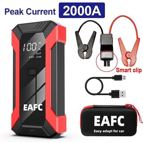 Portable Battery Jumper Starter 2000A Portable Car Emergency Start-up ...