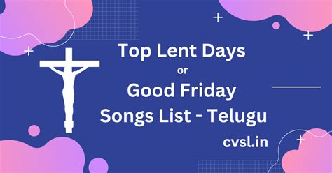Top Good Friday Telugu Songs Lyrics | గుడ్ ఫ్రైడే పాటలు పట్టిక | Lent ...