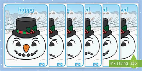 Snowperson Faces Emotions Posters (teacher made) - Twinkl