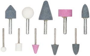 GSK Cut 10 Pcs Shank Abrasive Mounted Stone Grinding Wheel Head Rotary ...