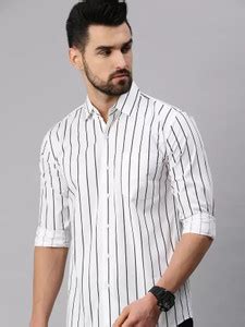 RODEIZ Men Striped Casual White Shirt - Buy RODEIZ Men Striped Casual ...