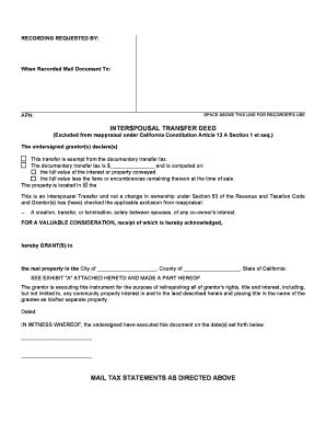 Fillable Online Interspousal Transfer Deed - fidelitysbcom Fax Email ...