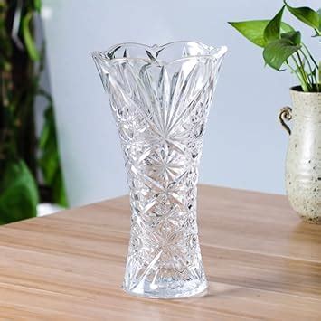 Buy Incrizma Vase 9 inches Glass Flower Vase, Clear Transparent Crystal ...