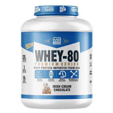 M B Muscle Builder's Whey Protein Powder with added digestive enzymes ...