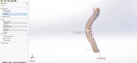 SolidWorks Example Sweep 的图像结果