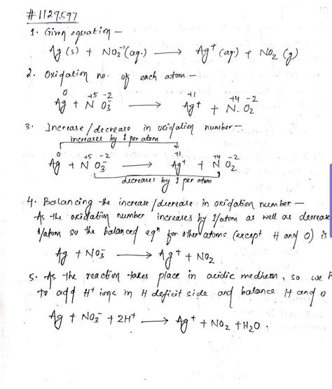 Balance the following redox equation by oxidation number method Ag(s ...
