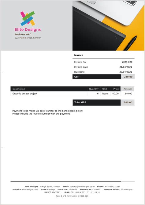 Image result for Invoice Template Design