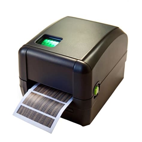A black and silver printer with a green light on it | Premium AI ...