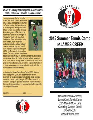Fillable Online Jcsummer camp 2015 copy 2 - Universal Tennis Academy ...
