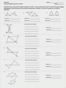 Triangle Congruence Proofs Practice Worksheet - TraingleWorksheets.com