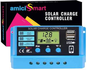 amiciSmart Solar Charger Controller 10A, Intelligent Battery Regulator ...