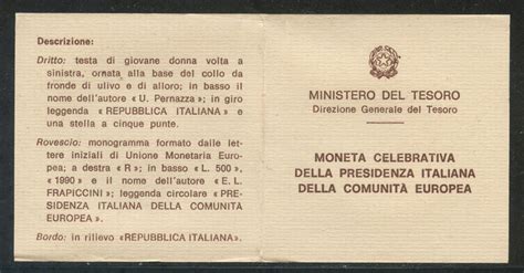 1990 - REPUBBLICA - 500 LIRE ARGENTO COMUNITA' EUROPEA - LOTTO/M28938