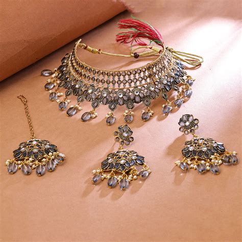 Sukkhi Stylish Gold Plated Choker Necklace Set For Women - Sukkhi.com