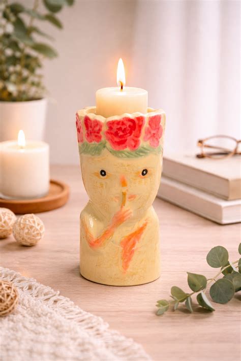 Aluminium Candle Holder – Tribal Face Design – ExpobazaarIN