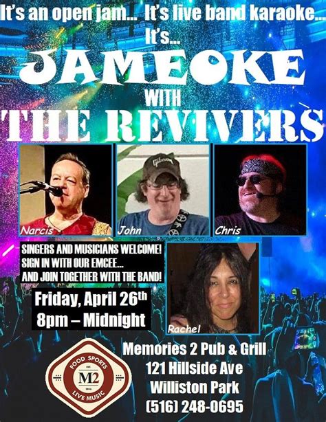The Revivers Jameoke, Memories Pub Inc, Williston Park, 26 April to 27 ...