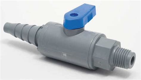 Zoro Select 1/4" MNPT x Barb PVC Ball Valve Inline 6386590 | Zoro