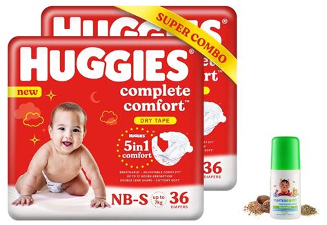 Huggies Complete Comfort Dry Tape Newborn - Small (NB-S) Size Baby Tape ...