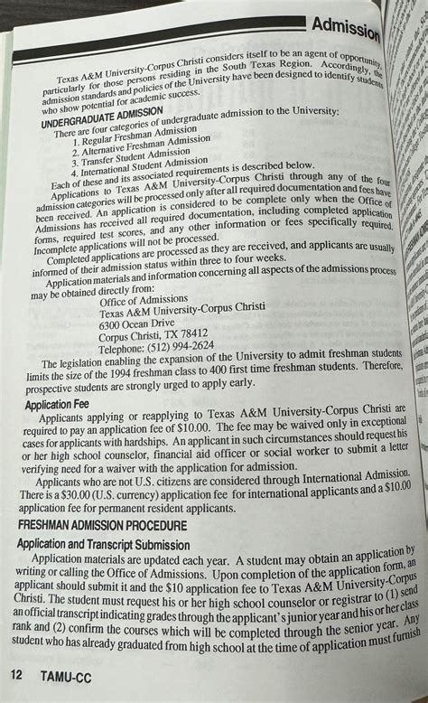 Catalog 94-95 Admission Requirements 1 · Higher Education in South ...