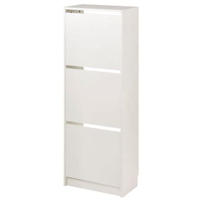 BISSA shoe cabinet with 3 compartments, white, 49x28x135 cm (191 ...