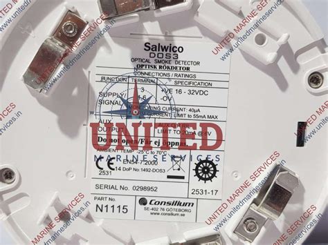 CONSILIUM SALWICO DOS 3 OPTICAL SMOKE DETECTOR N1115 WITH BASE | United ...