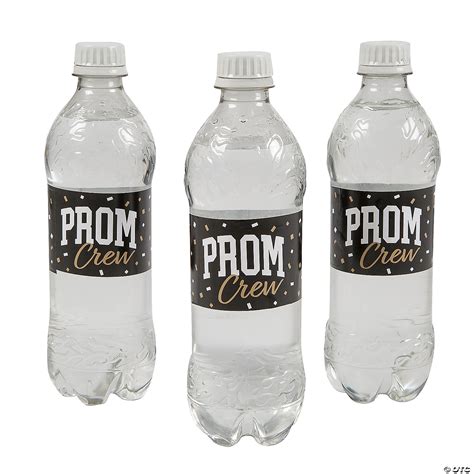 9" x 2" Bulk 50 Pc. Prom Crew Favor Stickers Water Bottle Labels | Oriental Trading