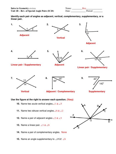 Image result for Adjacent Angles Worksheet
