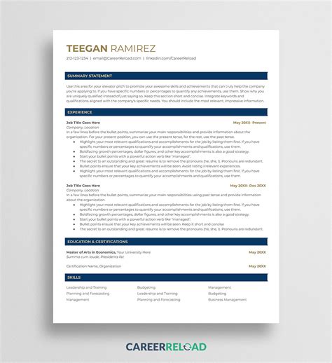 Best 34+ Free Google Docs Free Resume Template Docx