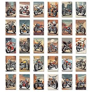 Pencil Pixy Abstract Bike Collection Wall Posters - Set of 30 | 4x6 ...