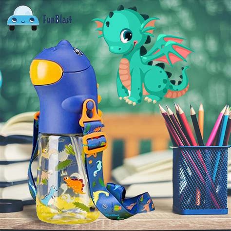 Dinosaur Water Bottle for Kids – Cartoon Design Anti-Leak Tritan Water ...