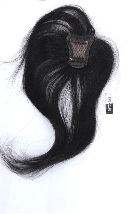 Ritzkart 10-Inch Mono Base 2 Clip Women Frontal/Front Head Topper Human ...