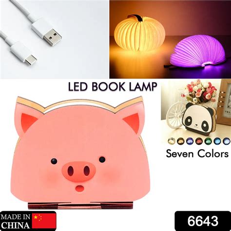 Piglet Shape Book Lamp Animal Led Book Lamp Christmas Gift Light RGB C ...